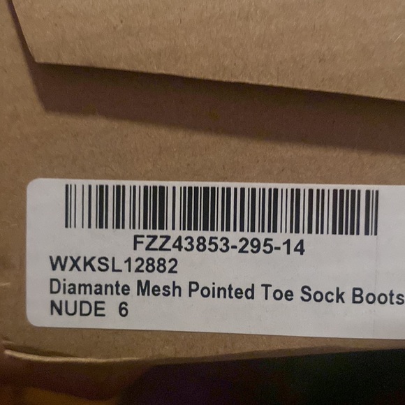 Diamante Mesh Pointed Toe Sock Boots - Picture 3 of 3